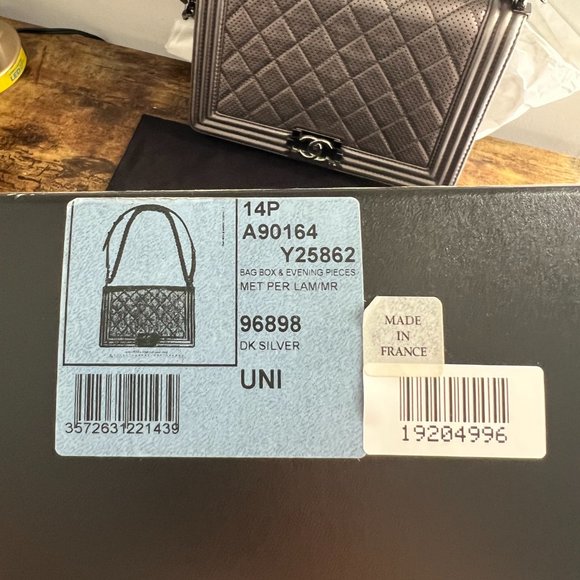 Chanel Grey Medium Perforated Boy Bag - Picture 8 of 16